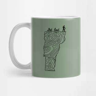 Get Lost Hiking Topographic Art Hike Vermont State Map Mug